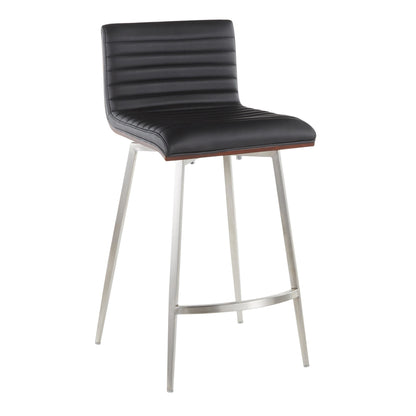 Pebble-Mason Swivel Counter Height Dining Set - 3 Piece, Black