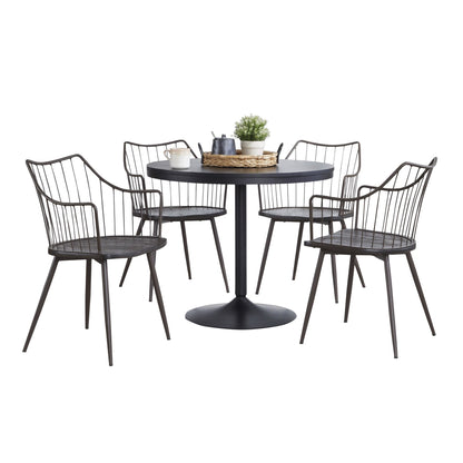 Dakota-Winston Contemporary Dining Set in Black - 5 Piece