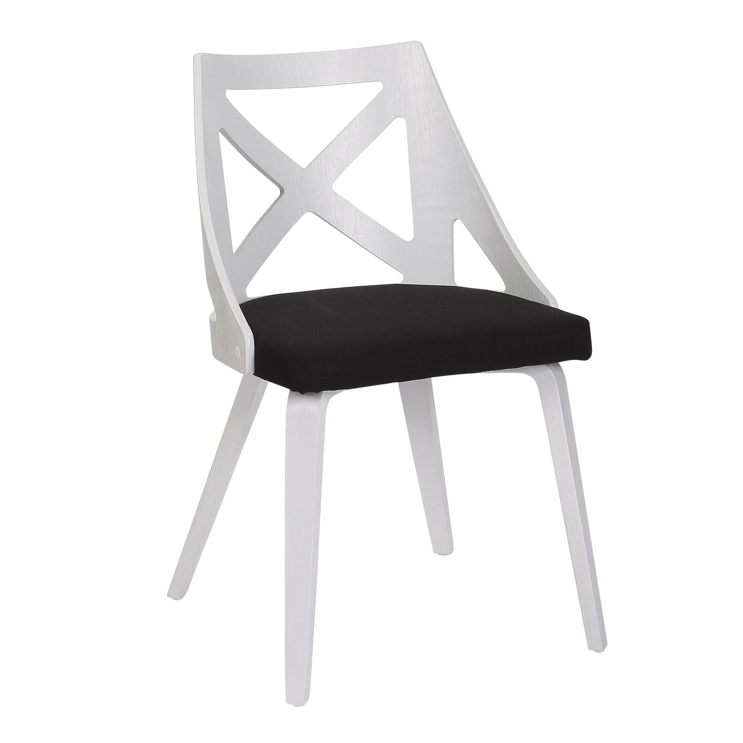 Dakota-Charlotte Contemporary 5 Piece Dining Set in White Steel, Charcoal Fabric