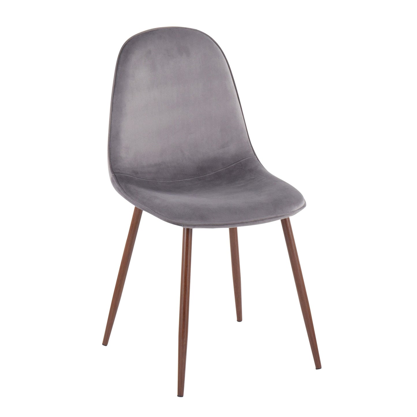 Folia Round Pebble Mid-Century Modern 5 Piece Dining Set, Grey Velvet