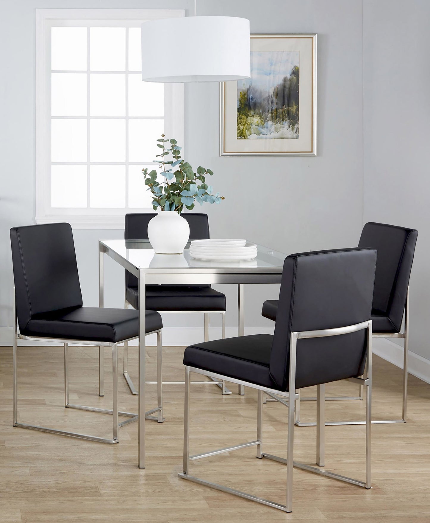 Fuji High Back Dining Set - 5 Piece, Black