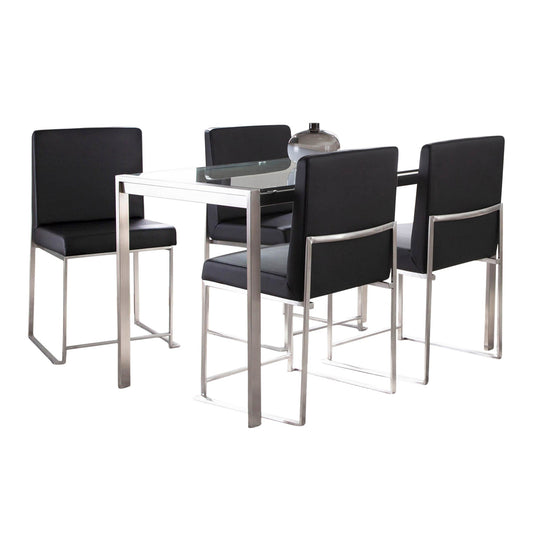 Fuji High Back Dining Set - 5 Piece, Black