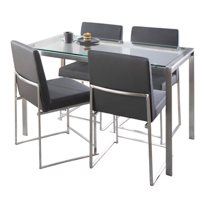 Fuji High Back Dining Set - 5 Piece, Grey