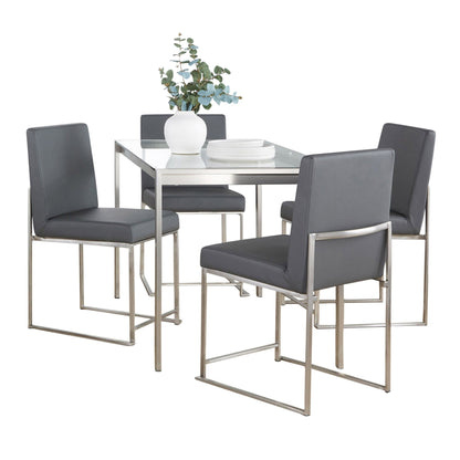 Fuji High Back Dining Set - 5 Piece, Grey