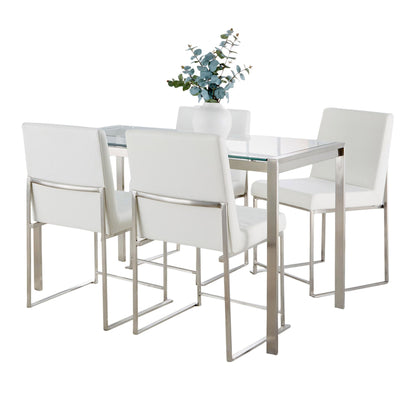 Fuji High Back Dining Set - 5 Piece, White