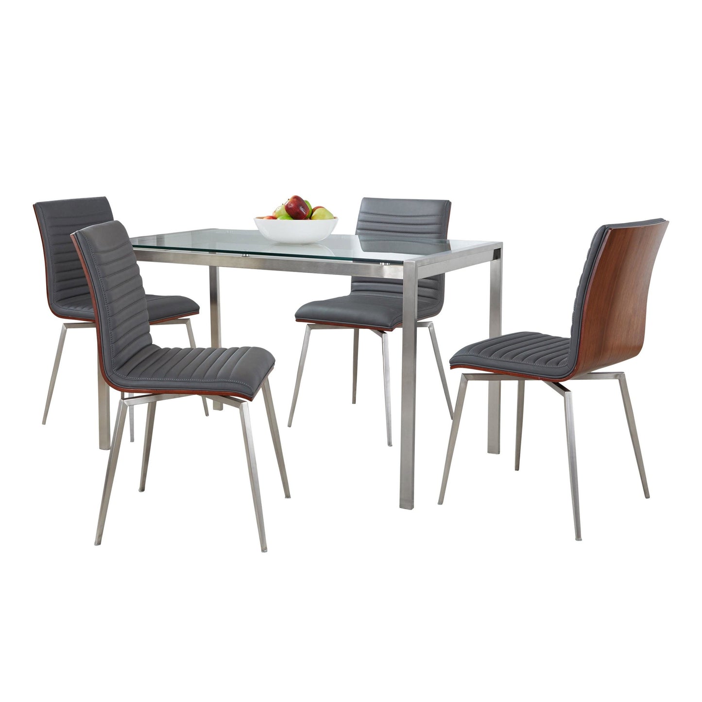 Fuji-Mason Swivel Dining Set - 5 Piece, Grey