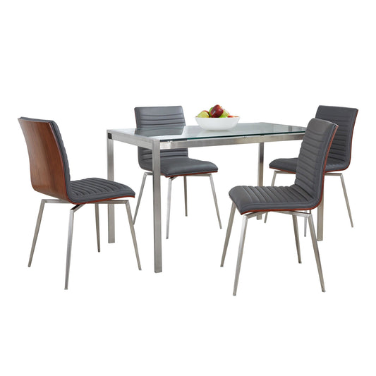Fuji-Mason Swivel Dining Set - 5 Piece, Grey