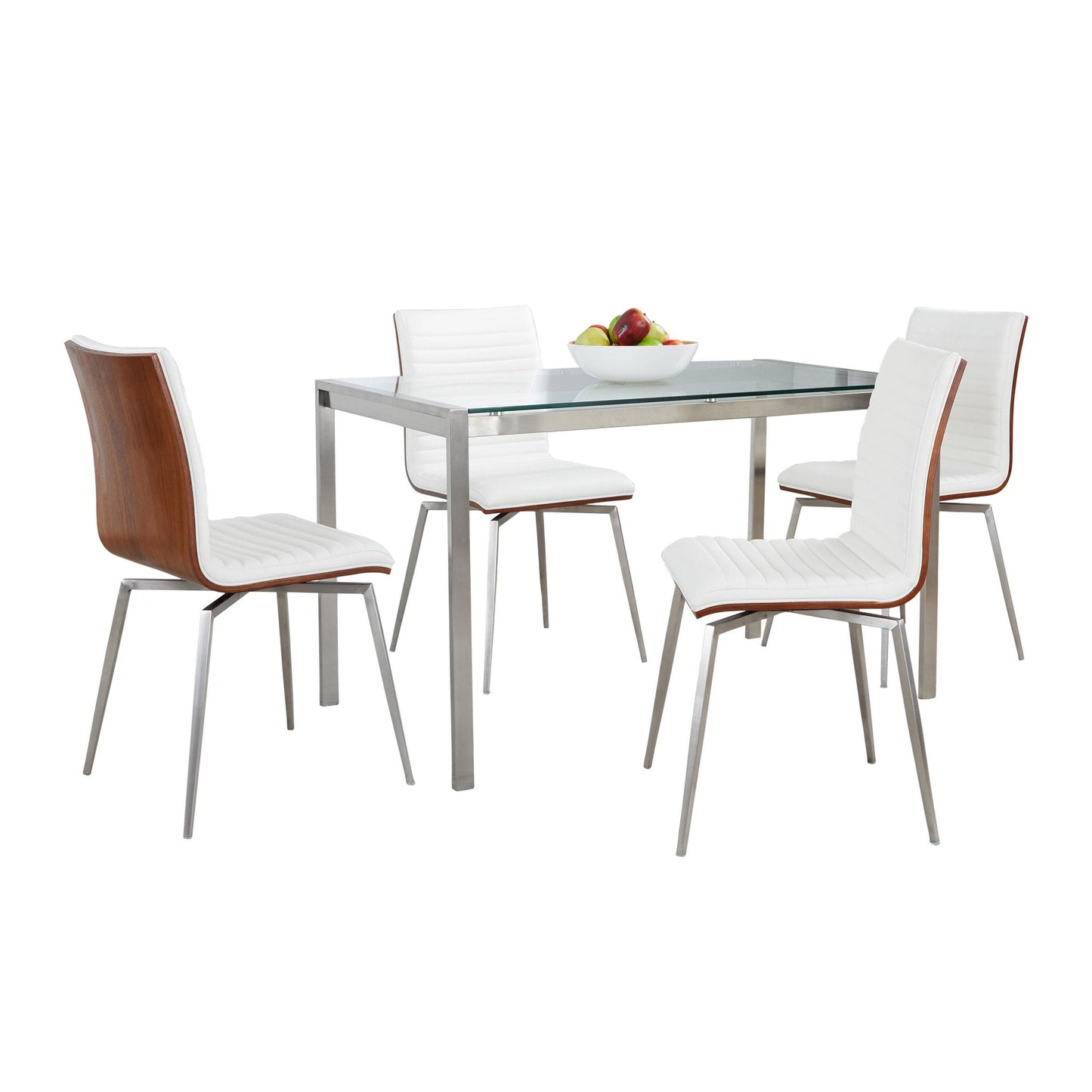Fuji-Mason Swivel Dining Set - 5 Piece, White