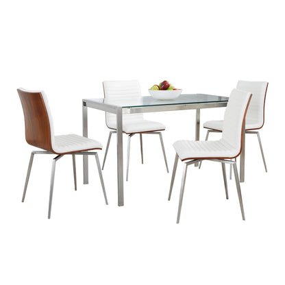 Fuji-Mason Swivel Dining Set - 5 Piece, White