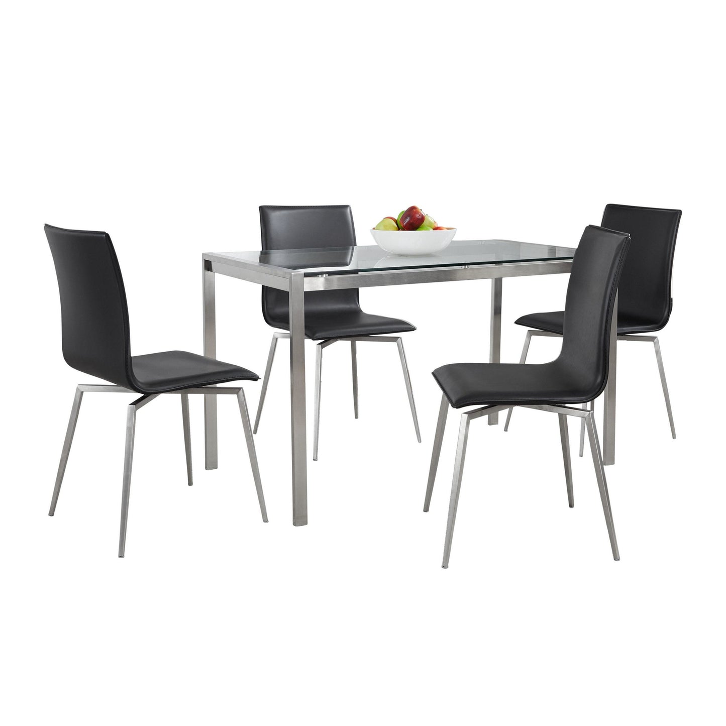 Fuji-Mason Upholstered Swivel Dining Set - 5 Piece, Black