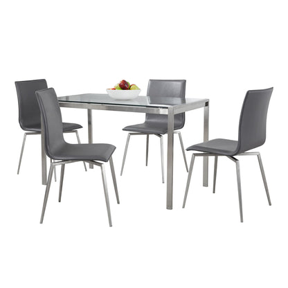 Fuji-Mason Upholstered Swivel Dining Set - 5 Piece, Grey
