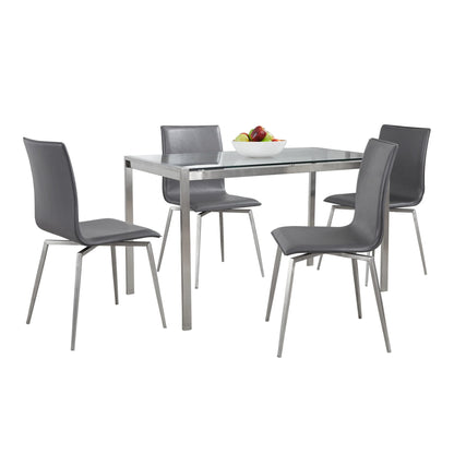 Fuji-Mason Upholstered Swivel Dining Set - 5 Piece, Grey