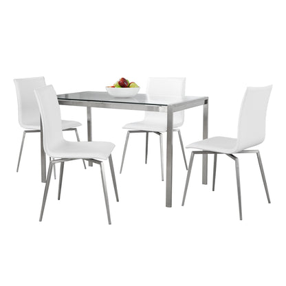 Fuji-Mason Upholstered Swivel Dining Set - 5 Piece, White