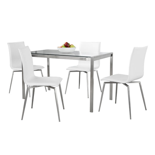 Fuji-Mason Upholstered Swivel Dining Set - 5 Piece, White
