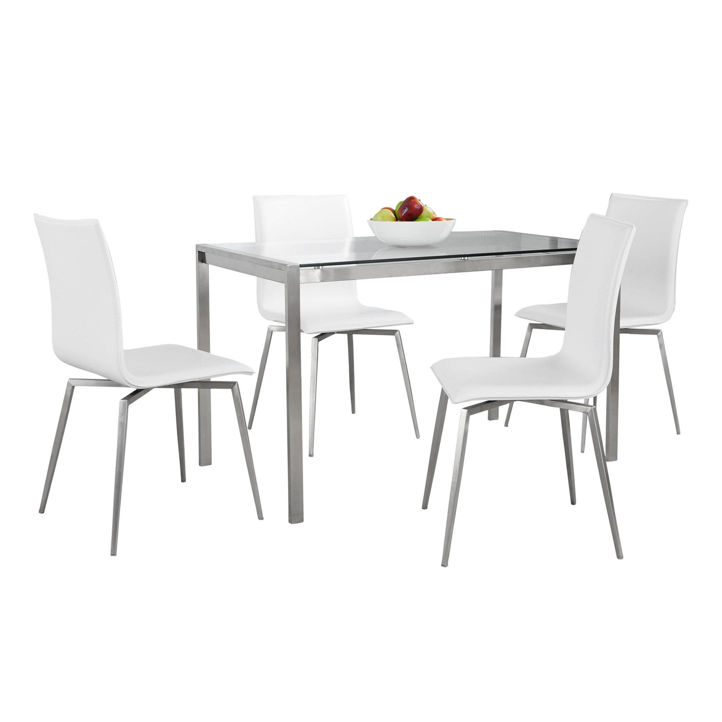 Fuji-Mason Upholstered Swivel Dining Set - 5 Piece, White