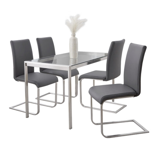 Fuji-Foster Dining Set - 5 Piece, Grey