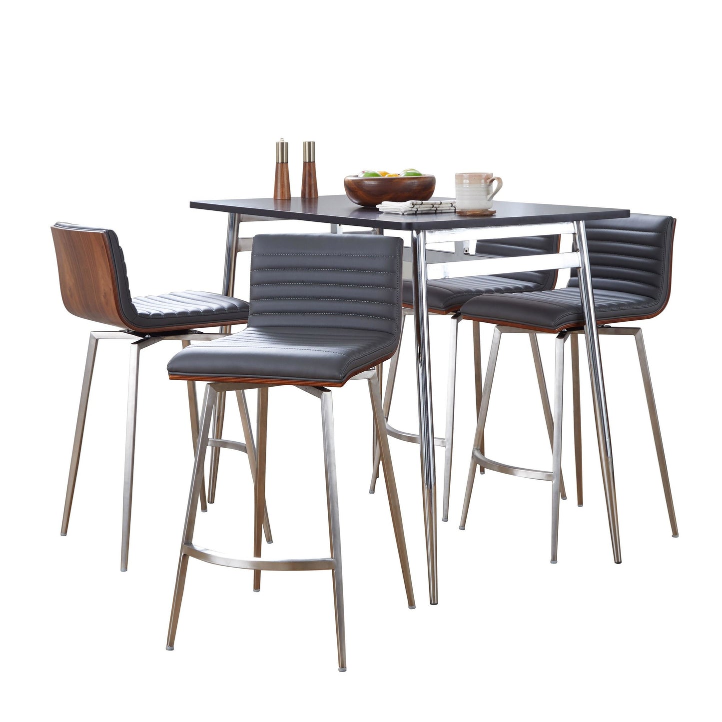 Marcel-Mason Swivel Counter Height Dining Set - 5 Piece, Grey