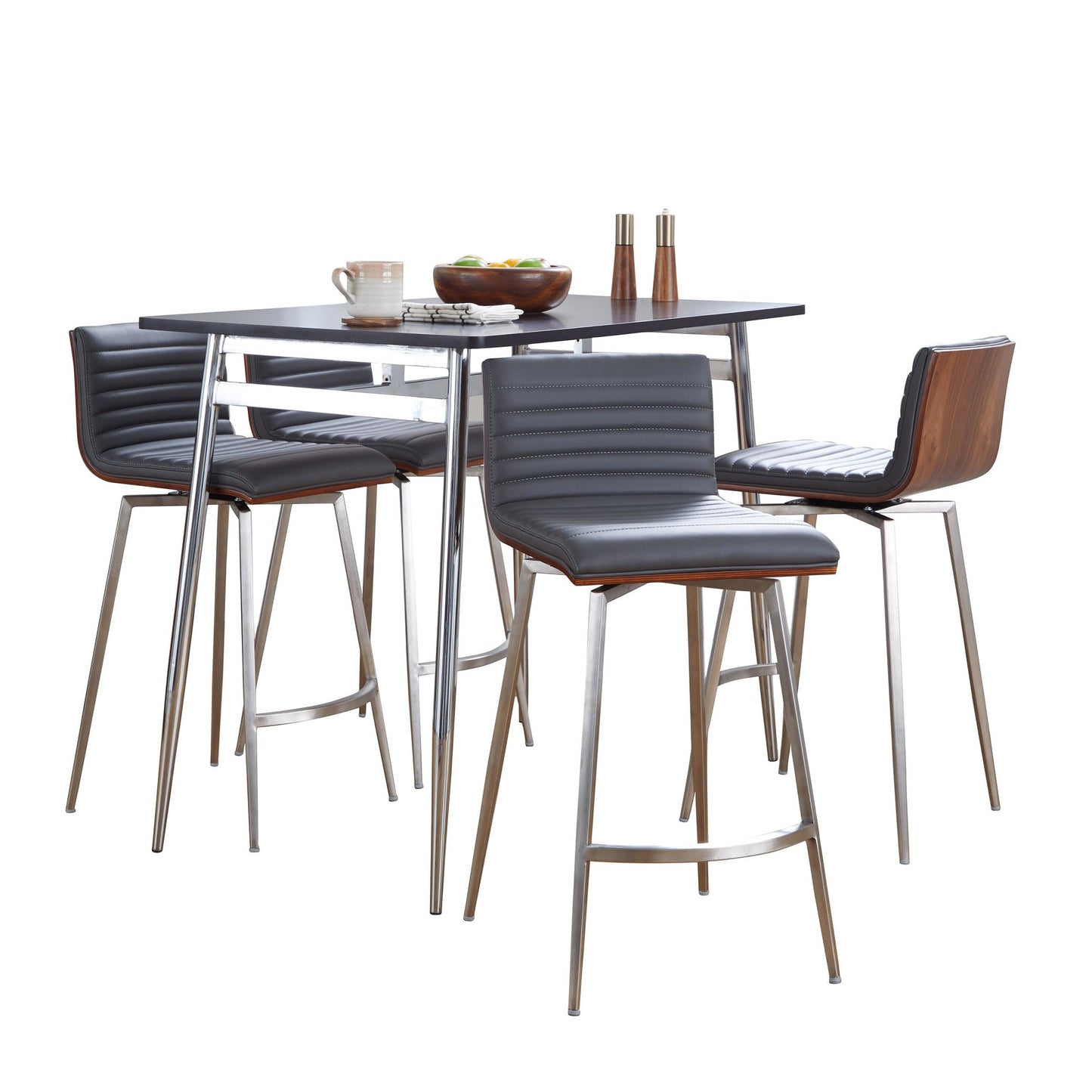 Marcel-Mason Swivel Counter Height Dining Set - 5 Piece, Grey