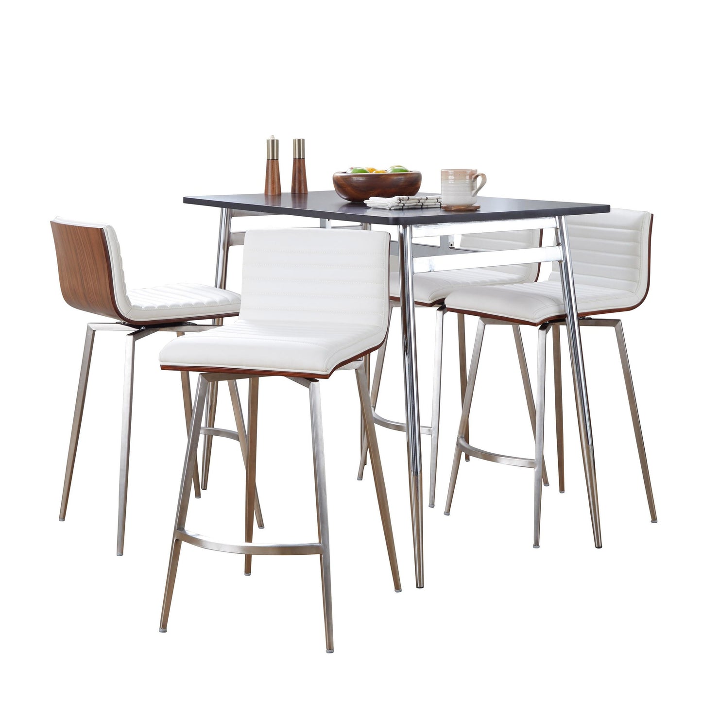 Marcel-Mason Swivel Counter Height Dining Set - 5 Piece, White