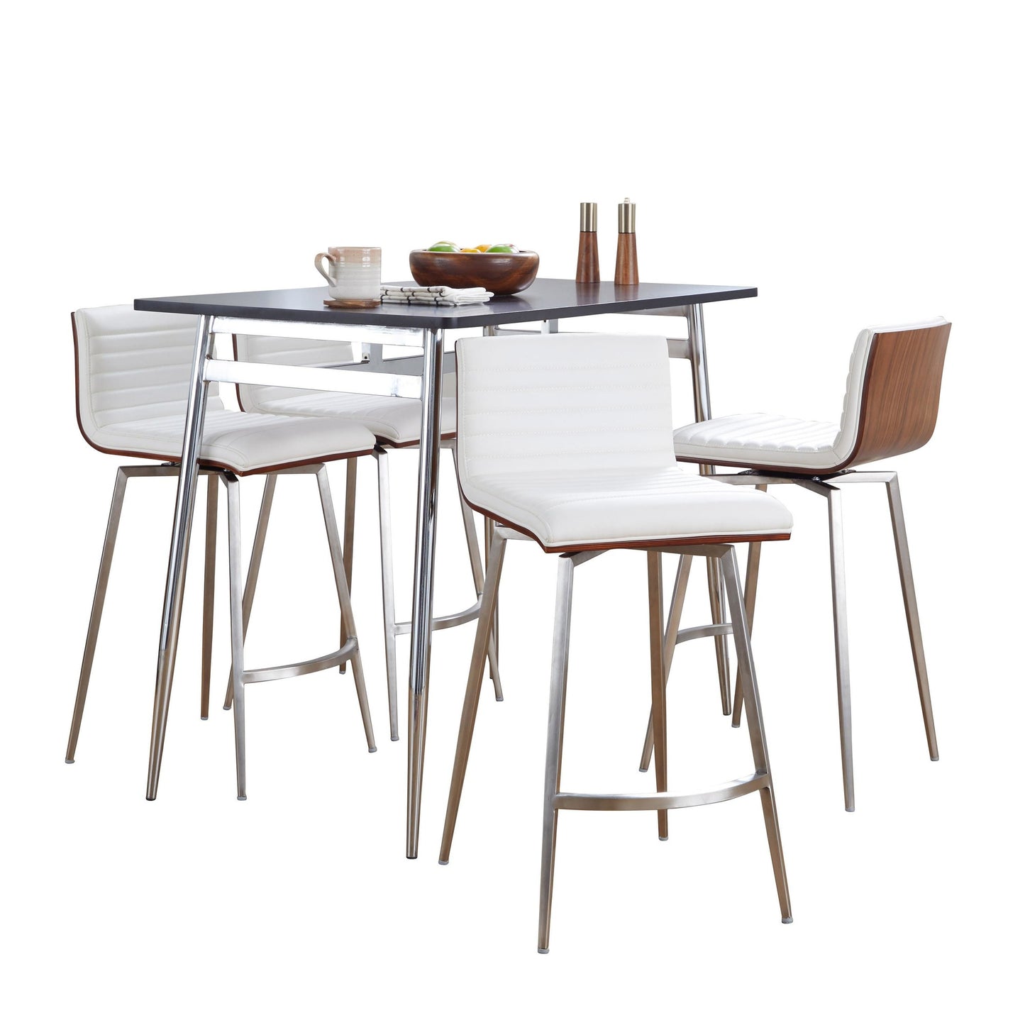 Marcel-Mason Swivel Counter Height Dining Set - 5 Piece, White
