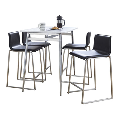 Marcel-Mara Upholstered Counter Height Dining Set - 5 Piece, Black
