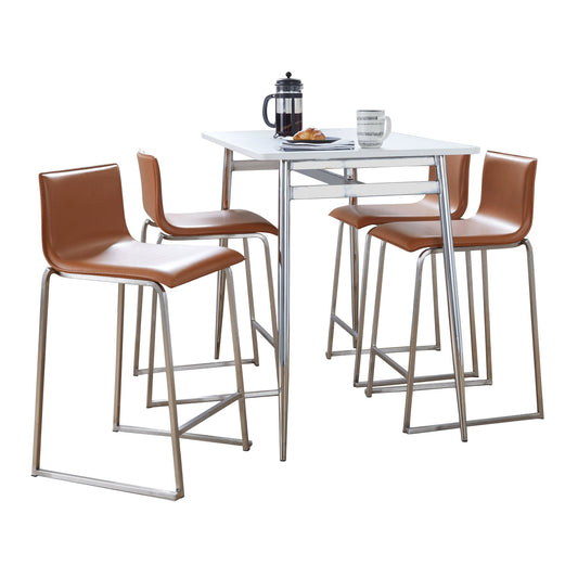 Marcel-Mara Upholstered Counter Height Dining Set - 5 Piece, Camel