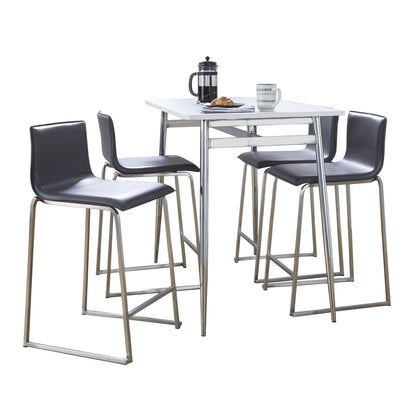Marcel-Mara Upholstered Counter Height Dining Set - 5 Piece, Grey