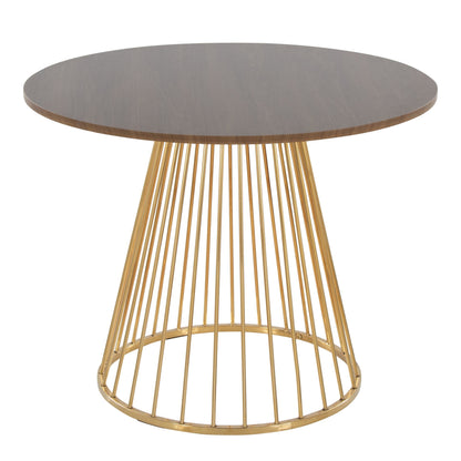 Canary Dining Table, Gold/Walnut