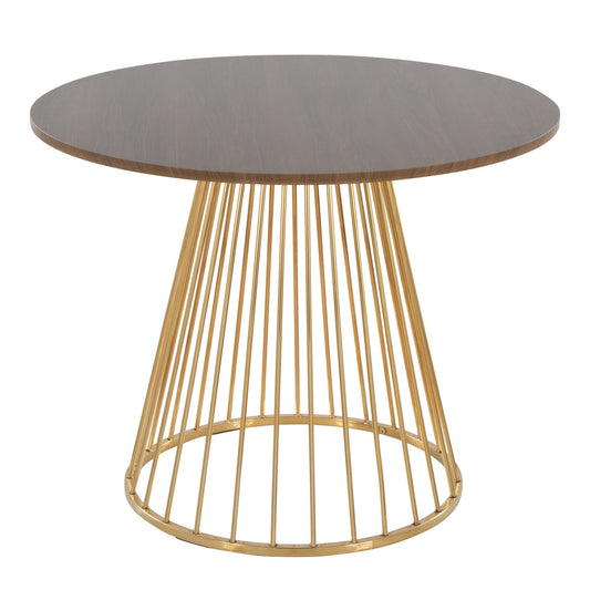 Canary Dining Table, Gold/Walnut