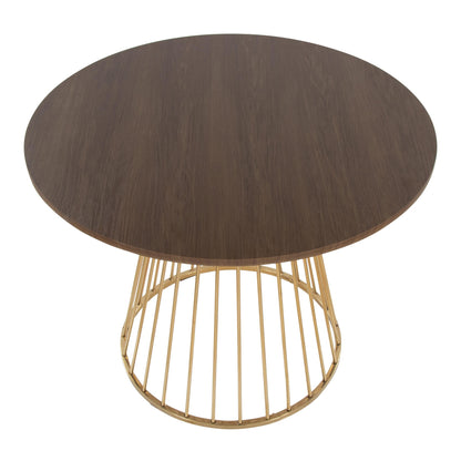 Canary Dining Table, Gold/Walnut