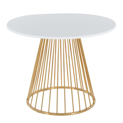 Canary Dining Table, Gold/White