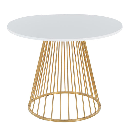 Canary Dining Table, Gold/White