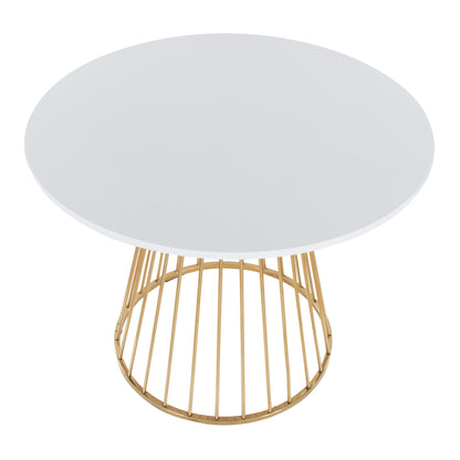 Canary Dining Table, Gold/White