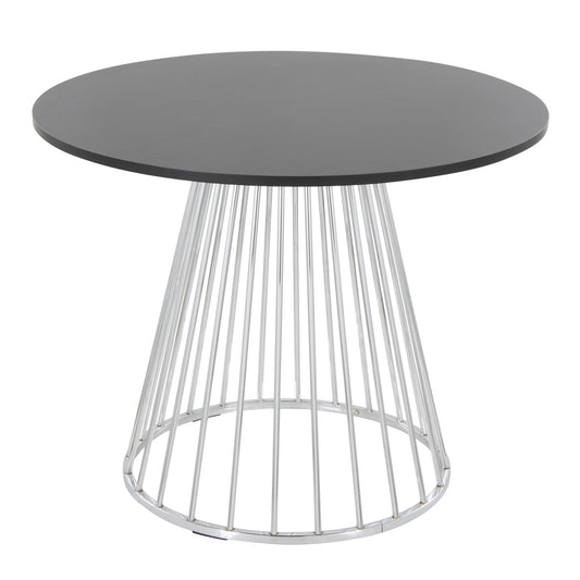 Canary Dining Table, Silver/Black