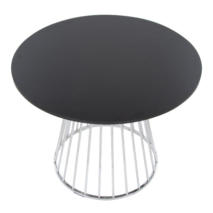 Canary Dining Table, Silver/Black
