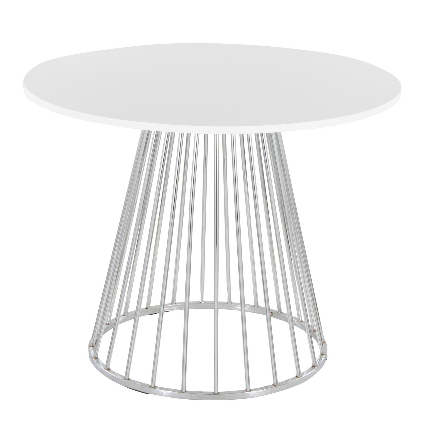 Canary Dining Table, Silver/White