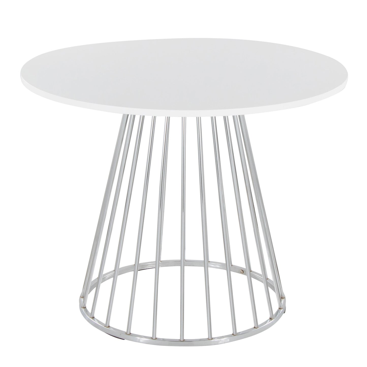 Canary Dining Table, Silver/White
