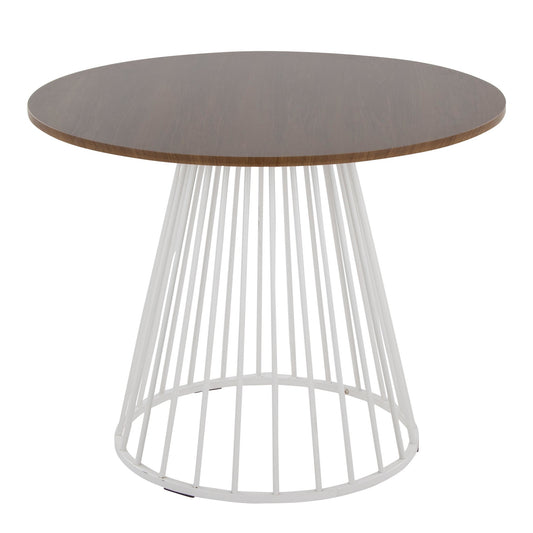 Canary Dining Table, White/Walnut