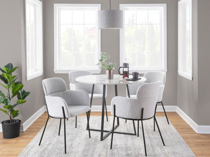 Cosmo Dining Table, Black/Marble