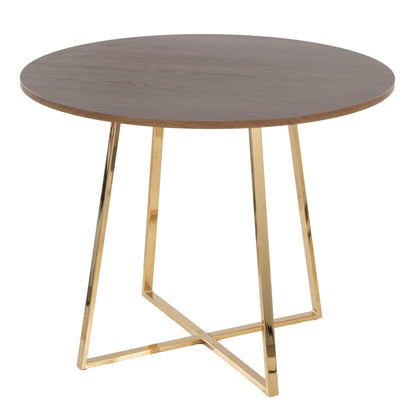 Cosmo Dining Table, Gold/Walnut