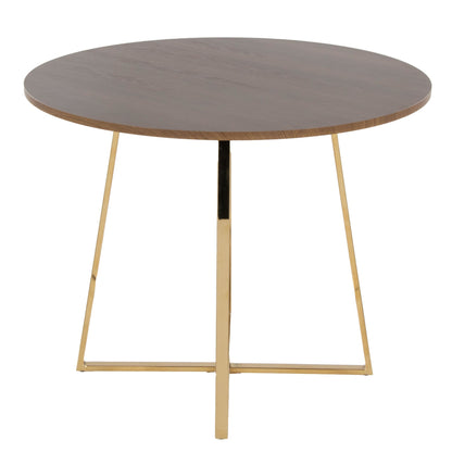 Cosmo Dining Table, Gold/Walnut