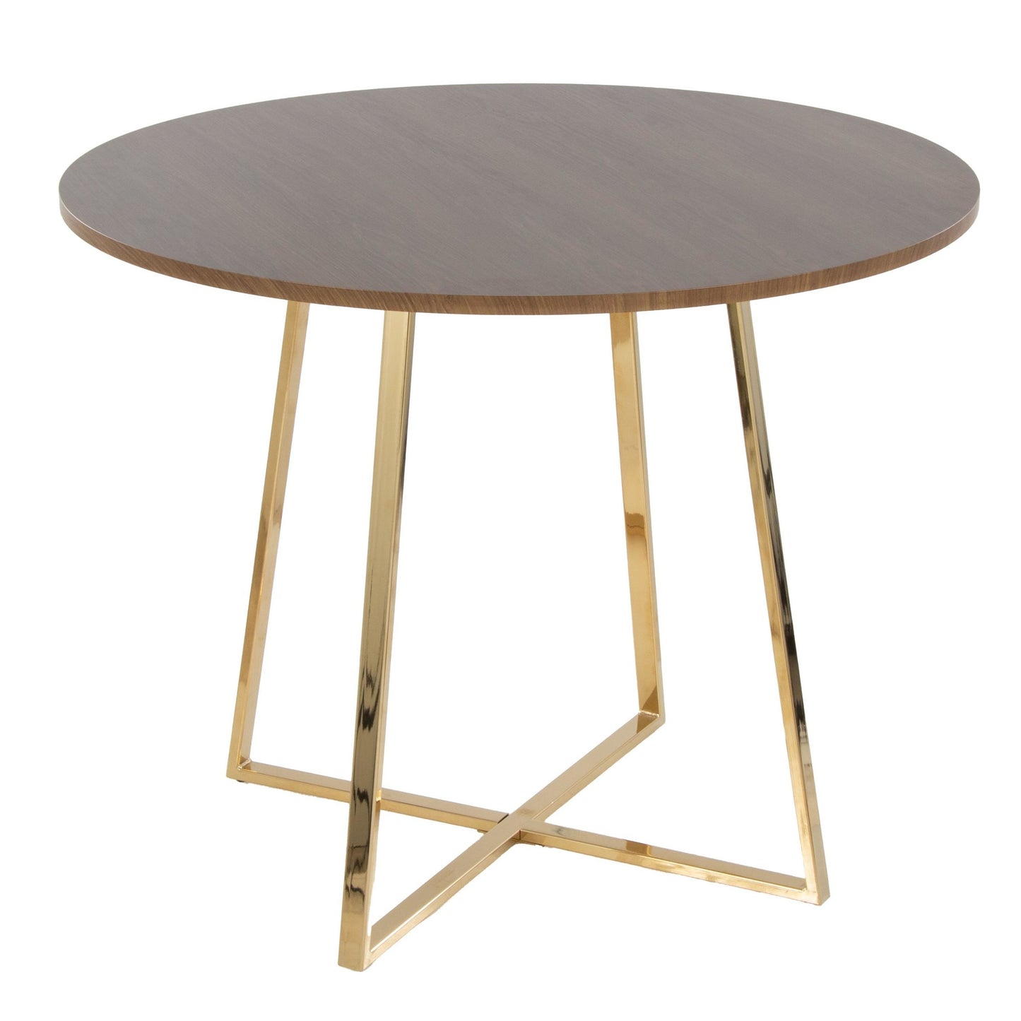 Cosmo Dining Table, Gold/Walnut