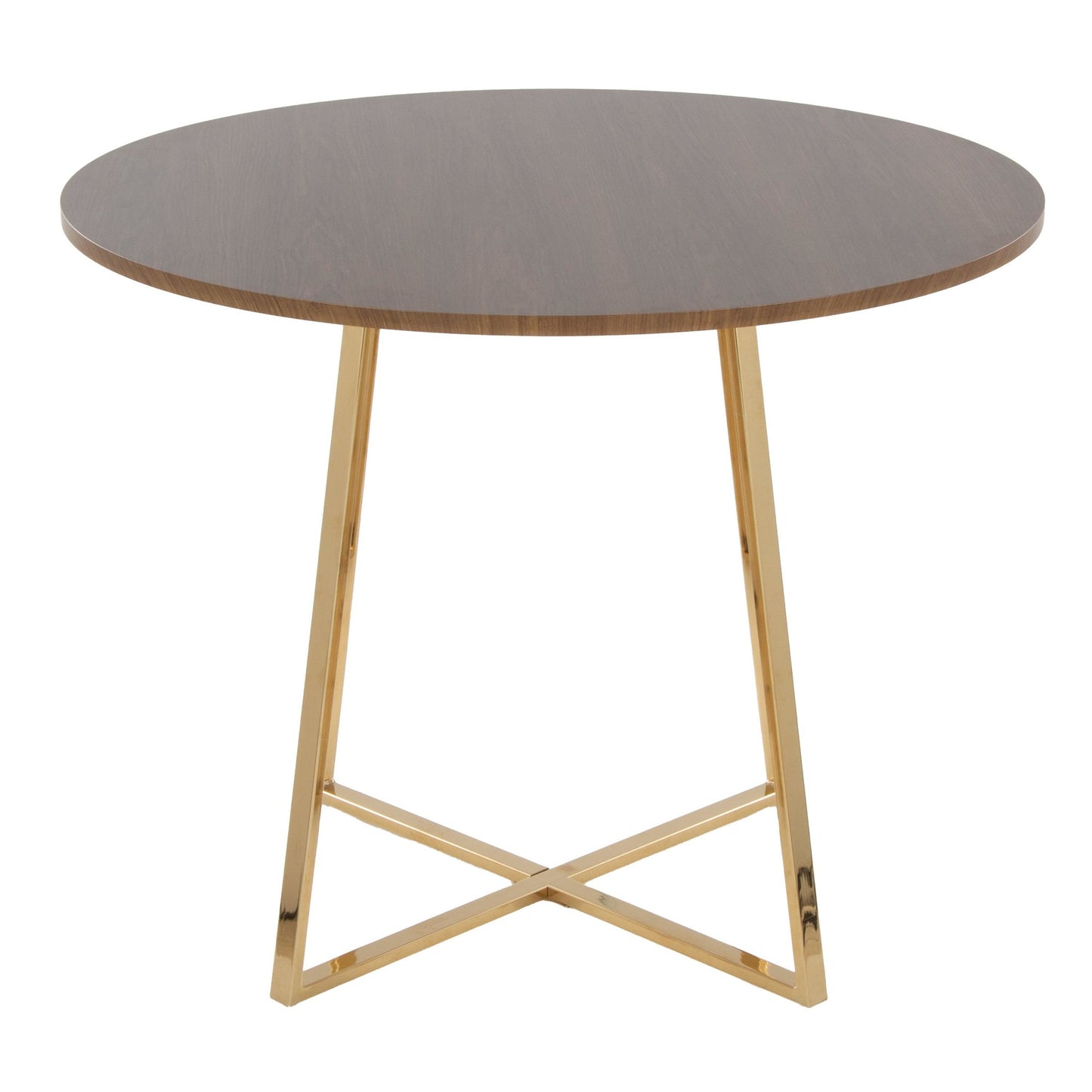 Cosmo Dining Table, Gold/Walnut