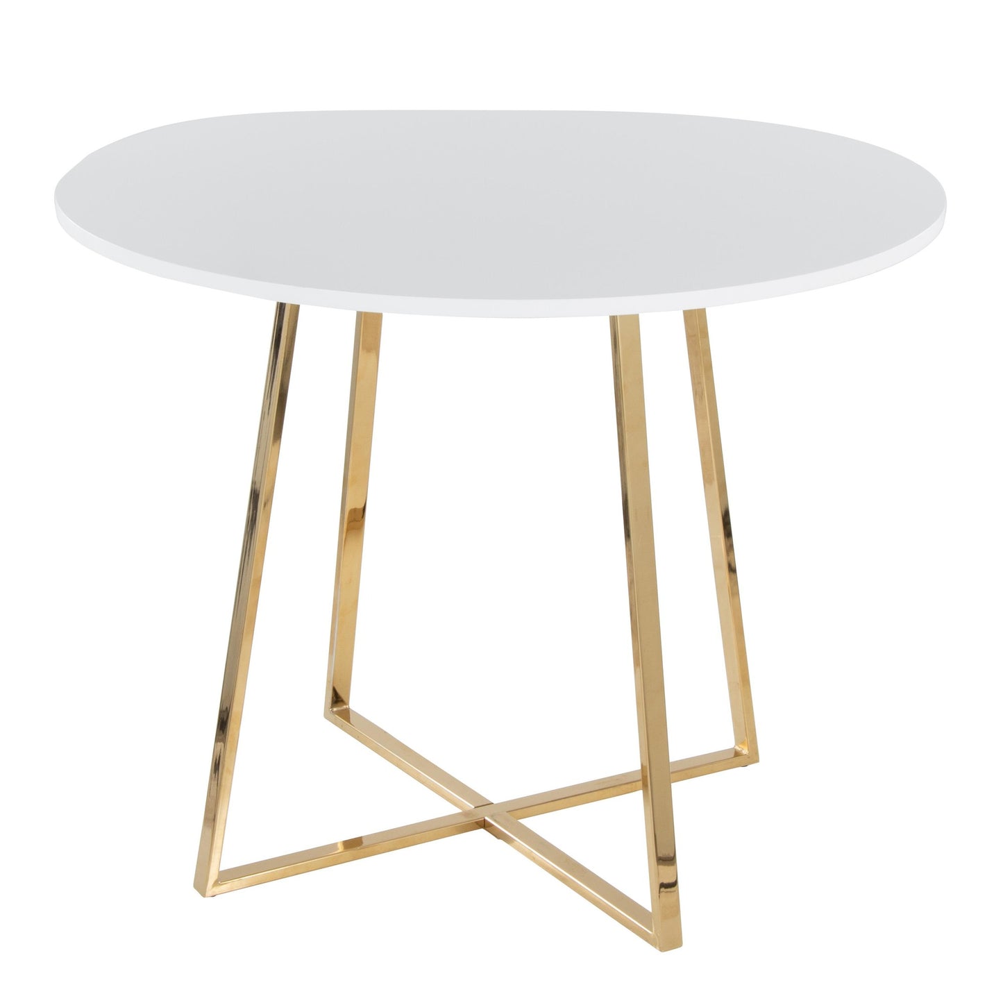 Cosmo Dining Table, Gold/White