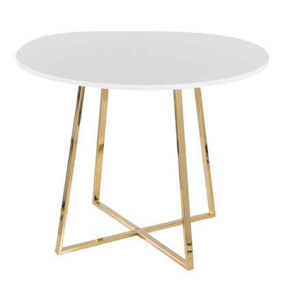 Cosmo Dining Table, Gold/White
