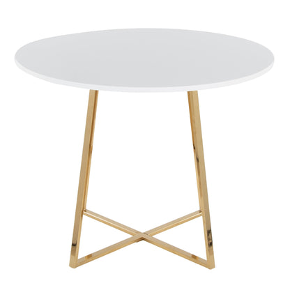 Cosmo Dining Table, Gold/White