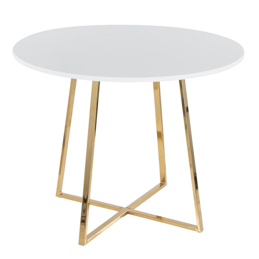 Cosmo Dining Table, Gold/White