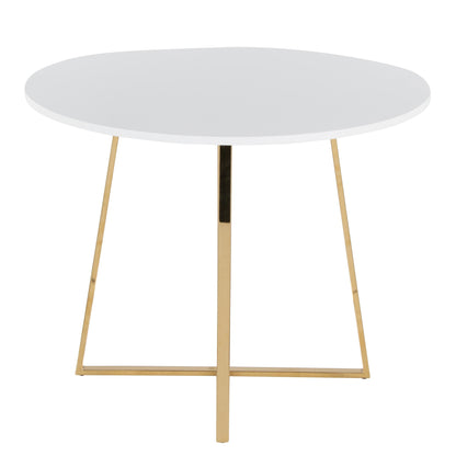 Cosmo Dining Table, Gold/White