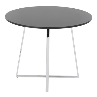 Cosmo Dining Table, Chrome/Black