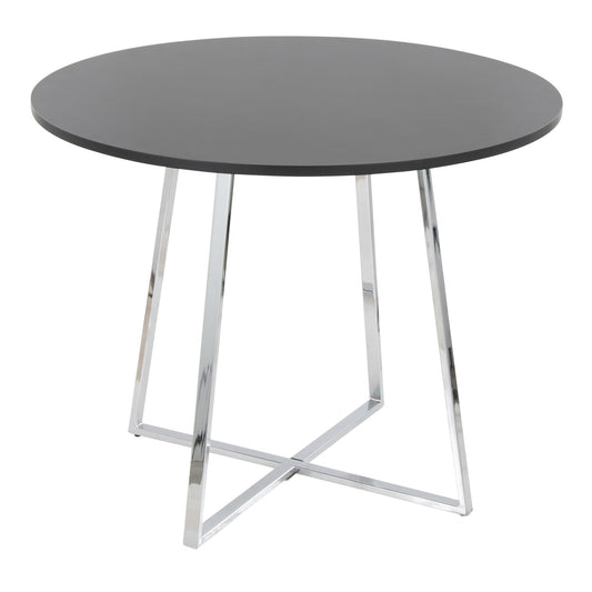 Cosmo Dining Table, Chrome/Black